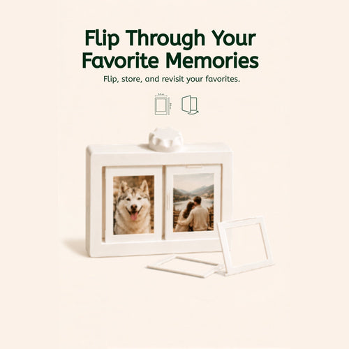Flip photo album frame with multiple photo pages