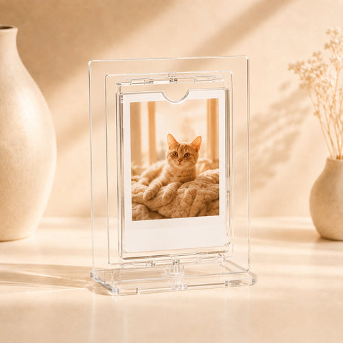 Rotating acrylic instant photo display stand