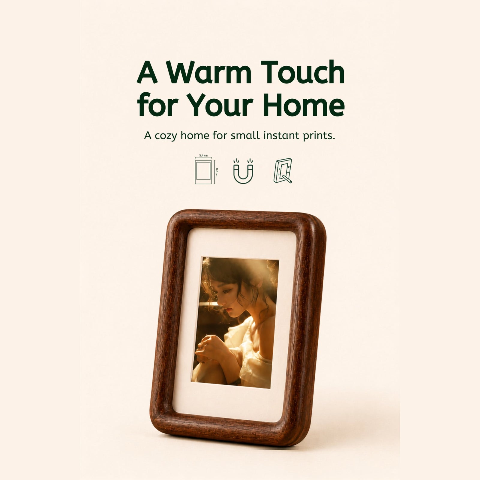 Solid wood mini photo frame tabletop display