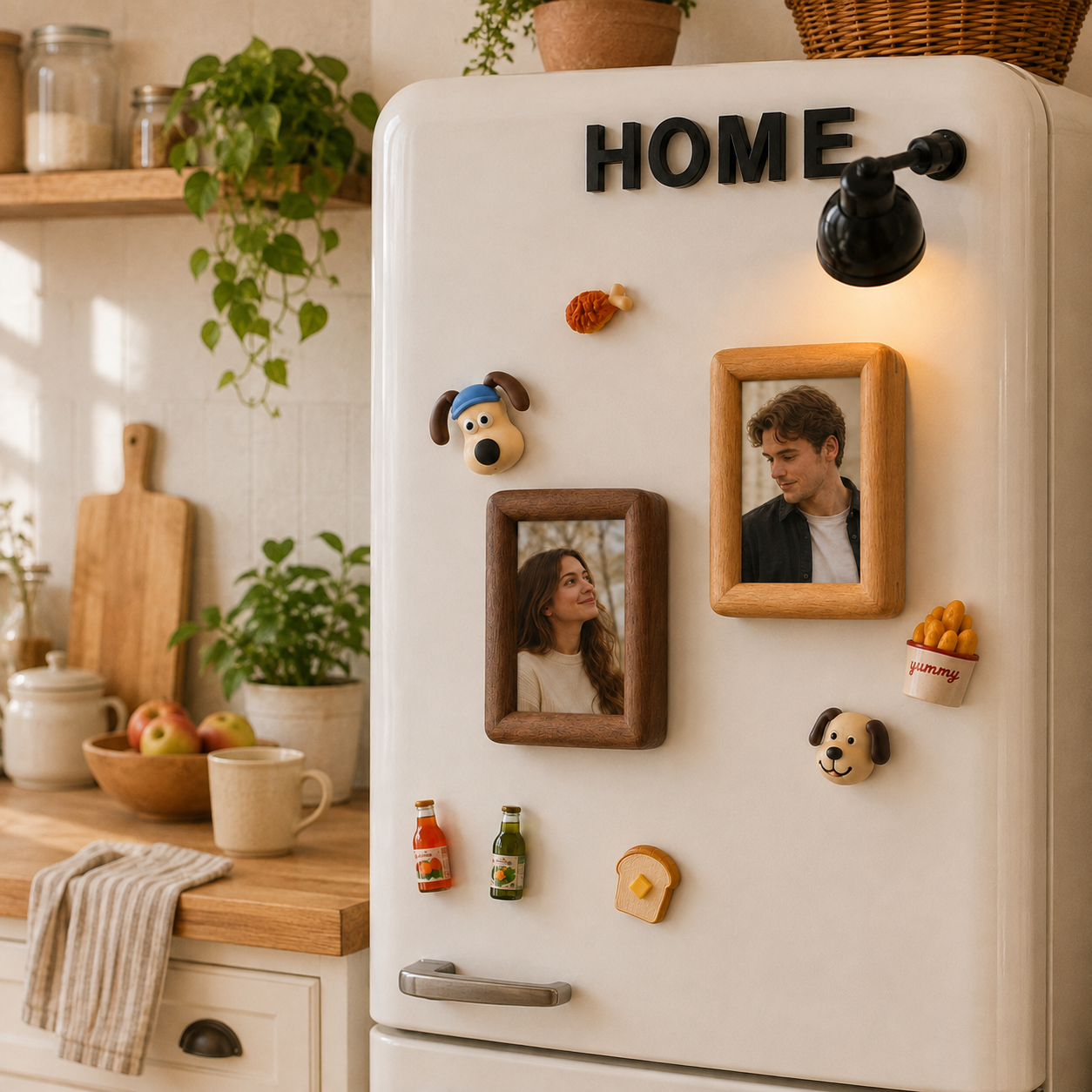 Solid wood mini photo frames displayed in a home setting